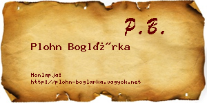 Plohn Boglárka névjegykártya